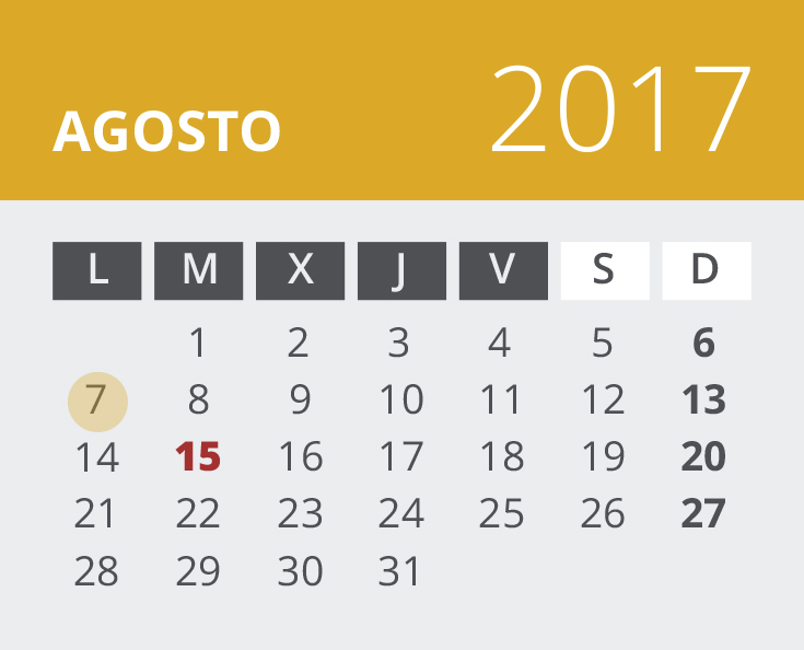 Calendario de Navarra. Agosto